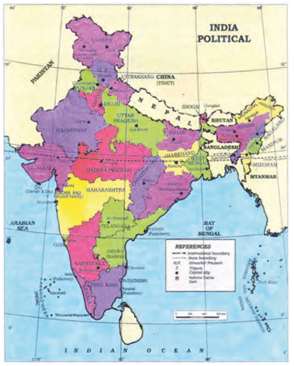 names of the Indian States, which share borders
